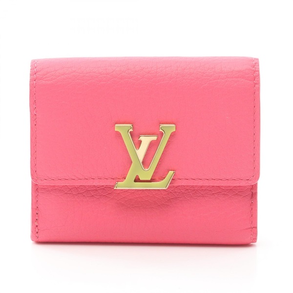 ルイヴィトン ポルトフォイユ カプシーヌ XS 折り財布 ブラックピンク LOUIS VUITTON ルイヴィトン 折り財布 レディース