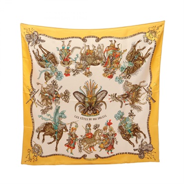 エルメス カレ90 LES FETES DU ROI SOLEIL スカーフ 衣料品 レディース