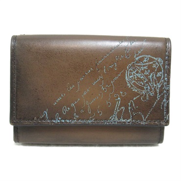 【✨美品✨】 ベルルッティ カリグラフィ 三つ折り財布 アカジュー ブラウン Berluti ベルルッティ 三つ折り財布 カリグラフィ アカジュー