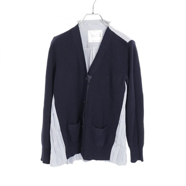 サカイ(Sacai)サカイ ストライププリーツシャツ カーディガン 衣料品