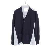 【sacai】サカイ ドッキング プリーツ フレア ブラウス カーディガン sacai】定番ドッキングニットカーディガン｜【公式】ブランド古着