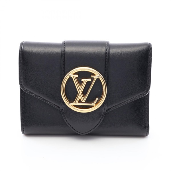 ルイ・ヴィトン ポルトフォイユ LV ポンヌフ コンパクト ノワール 三つ折り財布 財布 レディース M69175