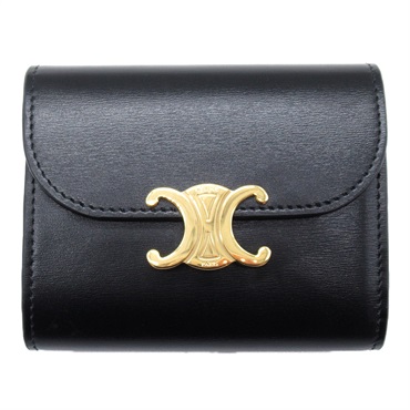 あ⭐︎CELINE トリオンフ レザー スモールウォレット三つ折り財布 セリーヌ(CELINE)セリーヌ スモールウォレット トリオンフ 三