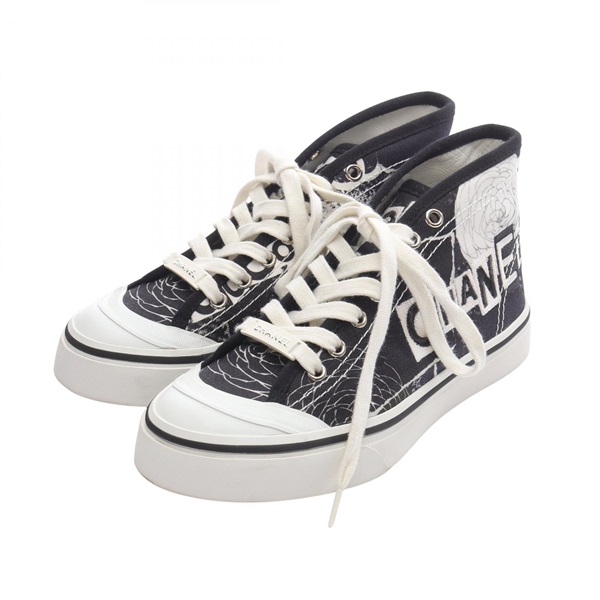 シャネル グラフィティ ミッドカット カメリア スニーカー 靴 レディース G35960