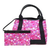 BALENCIAGA バレンシアガ カバス 花柄 トートバッグ バレンシアガ(BALENCIAGA)バレンシアガ ネイビーカバス トートバッグ