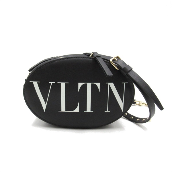 【極美品】ヴァレンティノ　ウエストバッグ　VLTN　ロゴ　スタッズ　レザー　黒色 VALENTINO ボディバッグ VLTN スタッズ ブラック VALENTINO