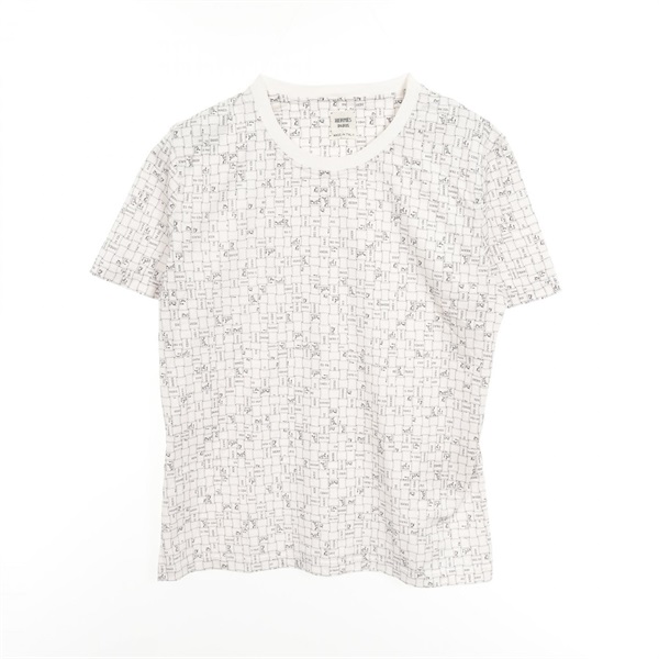 ⭐︎新品・未使用⭐︎エルメス　HERMÈS ボルデュックチェックTシャツ 白　36 エルメス(HERMES)エルメス ボルデュックチェック Bolduc au Carre