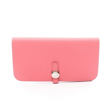 エルメス ドゴンロング ローズアザレ 二つ折り長財布 財布 レディース