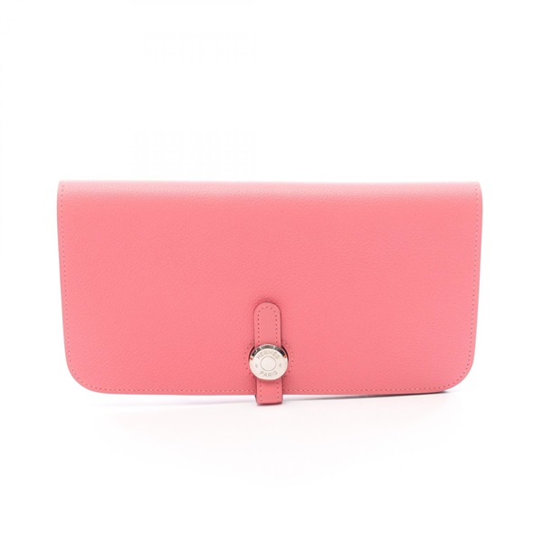 エルメス ドゴンロング ローズアザレ 二つ折り長財布 財布 レディース