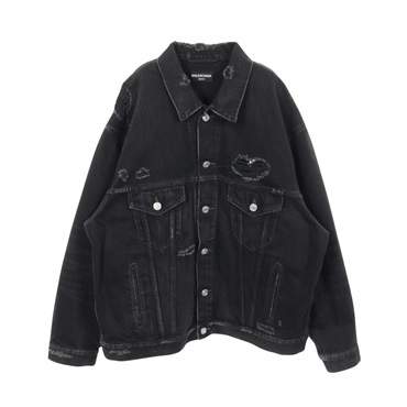 バレンシアガ BARCODE LARGE FIT デニムジャケット 衣料品 アウター メンズ レディース 664329