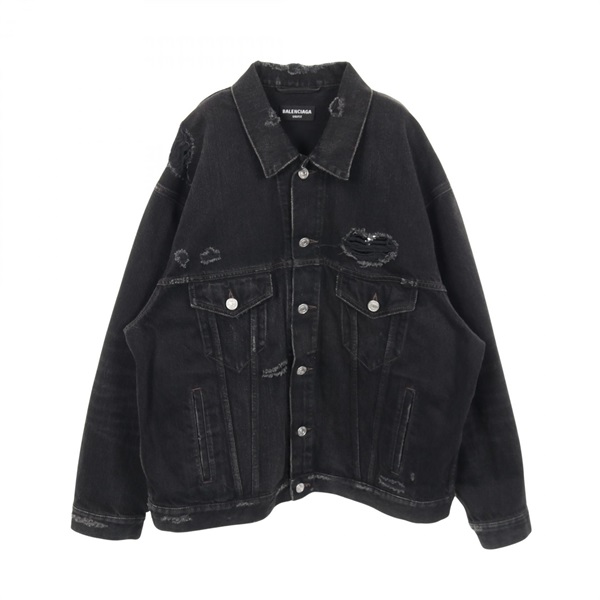バレンシアガ BARCODE LARGE FIT デニムジャケット 衣料品 アウター メンズ レディース 664329