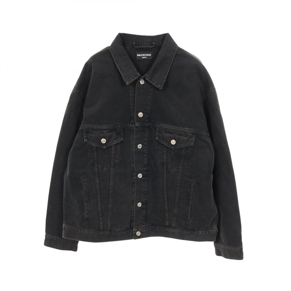 バレンシアガ バックロゴ スプレープリント デニムジャケット 衣料品 アウター メンズ レディース