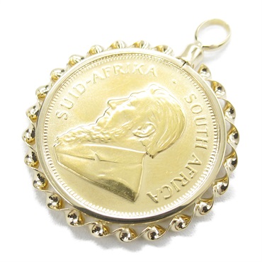クルーガーランド ネックレス クルーガーランド金貨(1/4oz) コイン ペンダントトップ K22 K18枠