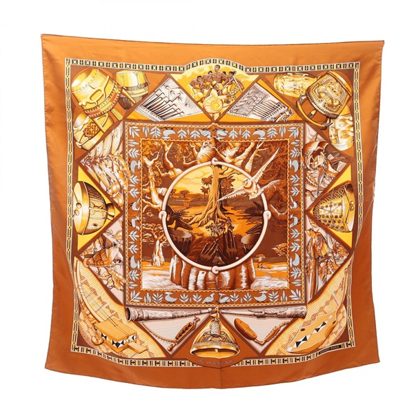 エルメス(HERMES)エルメス カレ90 Au son du Tam tam スカーフ 衣料品 