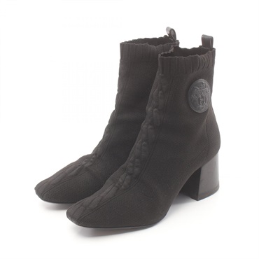 【美品】エルメス ショートブーツ ニット 黒 6cm ヴォルヴェール 60 現行 HERMES エルメス ブーツ ショートブーツ ヴォルヴェール60 黒