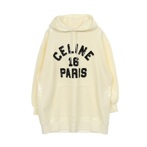 CELINE フード付きパーカー Mサイズ ホワイト CELINE フード付きパーカー ホワイト【M】 - メルカリ