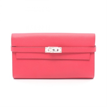 エルメス ケリーウォレット ロング ローズエクストリーム 二つ折り財布 財布 レディース