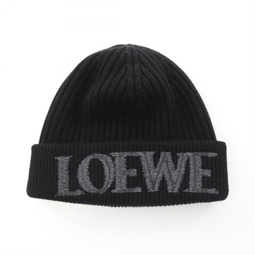 LOEWE ニット帽 黒 新品タグ付き ロエベ(LOEWE)ロエベ ニットキャップ 帽子 メンズ レディース