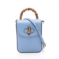 GUCCI ミラノ本店購入ニューバンブーハンドバッグシルバー極美品