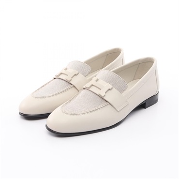 定価15万 エルメス ローファー ケネディ モカシン グレージュ ホワイト 005231065-1w.jpg