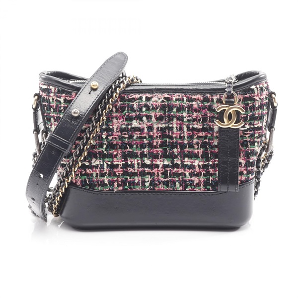 シャネル ガブリエル ドゥ シャネル スモールホーボー チェーン ショルダーバッグ ブルー エイジドカーフスキン CHANEL 美品◼️CHANEL ガブリエル スモール ホーボー バッグブラック