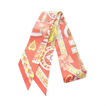 エルメス　スカーフ エルメス スカーフ シルク ピンク カレ90ダブルフェイス Les