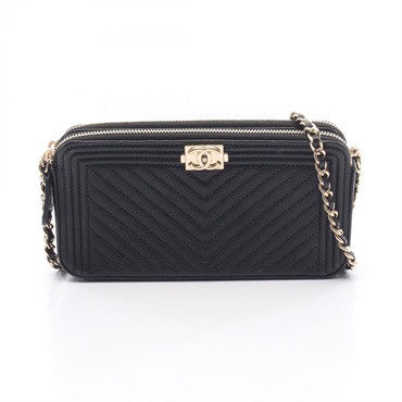 シャネル ボーイシャネル シェブロン Vステッチ ショルダーバッグ バッグ レディース