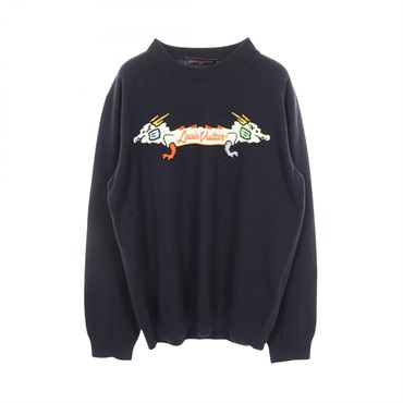 ルイ・ヴィトン LOUIS VUITTON × NIGO インタルシアジャカード ドラゴン グラフィック ニット 衣料品 トップス メンズ