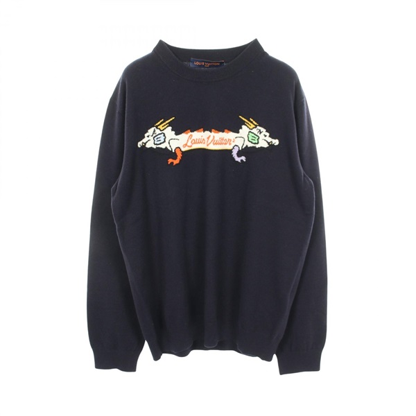 ルイ・ヴィトン LOUIS VUITTON × NIGO インタルシアジャカード ドラゴン グラフィック ニット 衣料品 トップス メンズ