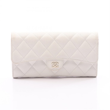 シャネル クラシック ロング フラップ ウォレット マトラッセ 二つ折り長財布 財布 レディース AP0241