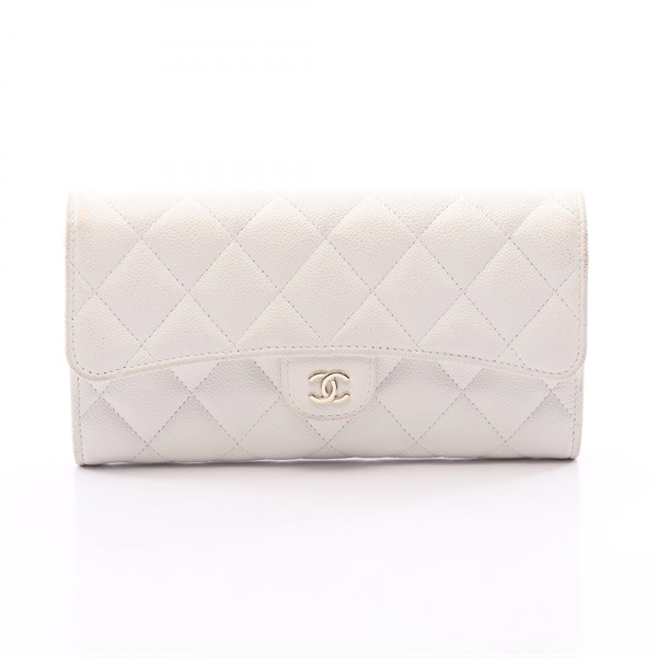シャネル クラシック ロング フラップ ウォレット マトラッセ 二つ折り長財布 財布 レディース AP0241