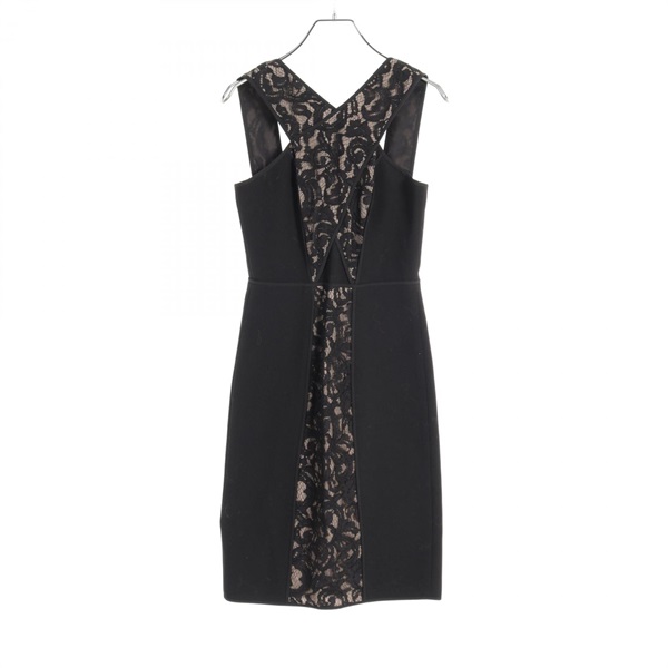 ◇ BCBGMAXAZRIA バックジップ 総柄 厚手 ノースリーブ 膝丈  