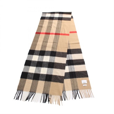 美品　バーバリー　マフラー　ストール　　メガチェック　ホースマーク　ベージュ バーバリー(BURBERRY)バーバリー メガチェック マフラー 衣料品 メンズ