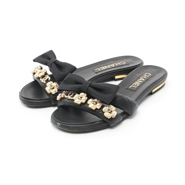 シャネル(CHANEL)シャネル ココマーク リボン サンダル 靴 レディース