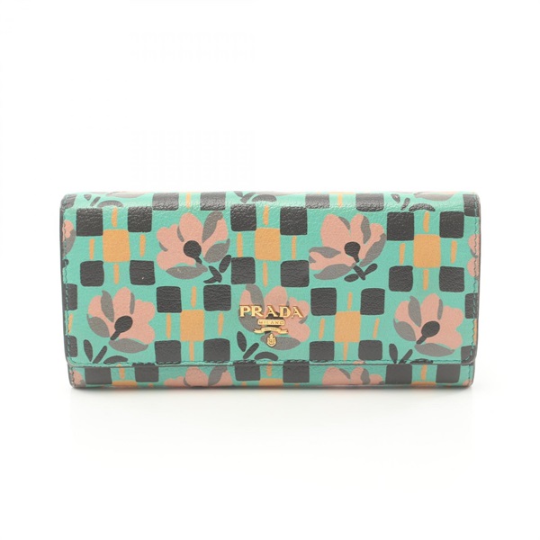 プラダ(PRADA)プラダ MADRAS ST PENSE 二つ折り長財布 財布 レディース  