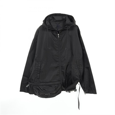 PRADA ブラック ジャケット PRADA プラダ 99AW Leather Belt China Jacket ナイロン