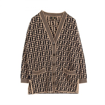 ヴィンテージ　FENDI ダークグレー チェック柄 カーディガン ヴィンテージ FENDI ダークグレー チェック柄 カーディガン