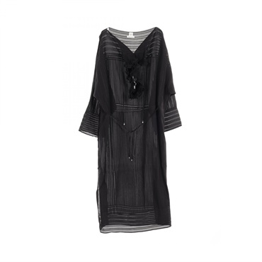 エルメス(HERMES)エルメス シルクシフォンジャガードドレス ワンピース