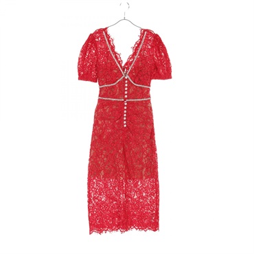 プリーツ ワンピース セルフポートレイト ドレス セルフ ポートレイト(Self-Portrait)セルフ ポートレイト RED