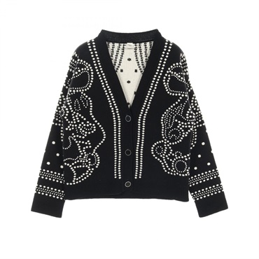 HERMES フルーツ花プリント カーディガン 38 HERMES フルーツ花プリント カーディガン 38