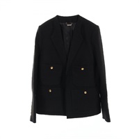 プラージュ Plage GIRL ツイード ノーカラージャケット 衣料品 アウター コットン レディース ブラック系 【中古】 プラージュ(Plage)プラージュ GIRL ツイード ノーカラージャケット