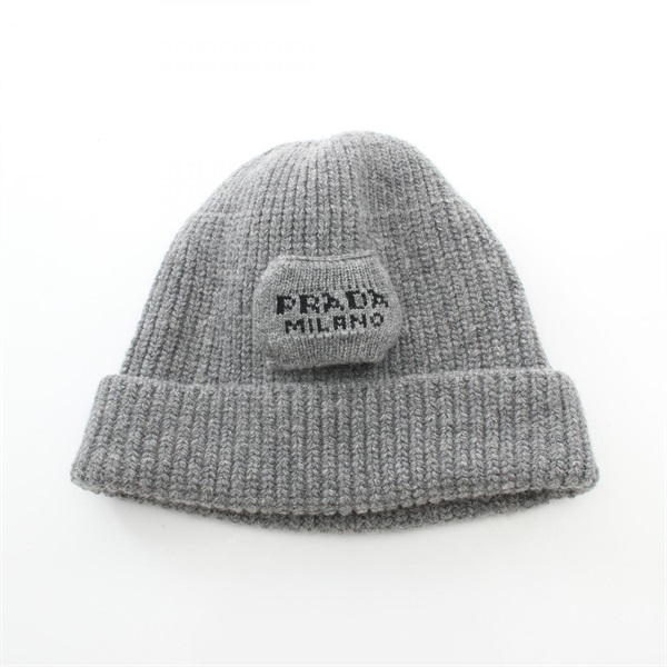 PRADA プラダ ニット帽 グレー メンズ レディース ユニセックス PRADA プラダ ニット帽 グレー メンズ レディース ユニセックス