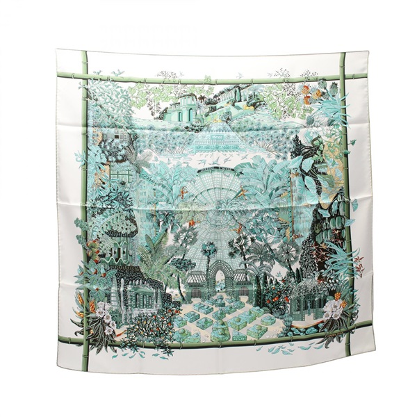 HERMES エルメス JARDIN a SINTRAカレ90 ブルー HERMES エルメス JARDIN a SINTRAカレ90 ブルー HERMES Silk