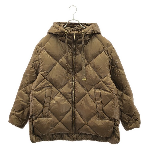 マックスマーラ　ダウンジャケット　カーキベージュ ボア 42サイズ マックスマーラ ダウンジャケット カーキベージュ ボア 42サイズ