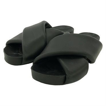 JIL SANDER レザー Xバンドスライドサンダル 41 ベージュ JIL SANDER レザー Xバンドスライドサンダル 41 ベージュ