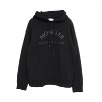 【美品・現行モデル・QR鑑定済み】モンクレール　24年近年モデルパーカー　黒 MONCLER (モンクレール) メンズ ナイロンパーカー ボーダーワッペン