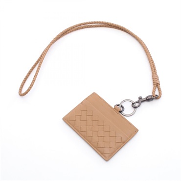 本物未使用■ボッテガヴェネタ■ブラウンイントレチャートキーホルダー付ケース ボッテガヴェネタ パスケース/IDホルダー BOTTEGA VENETA イントレ