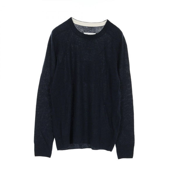 メゾン マルジェラ MAISON MARGIELA ニット クルーネック セーター ラムウール オーバーサイズ ネイビー S51HA1202 S18142 505 Maison Margiela（旧Maison Martin Margiela） - メゾン マルジェラ