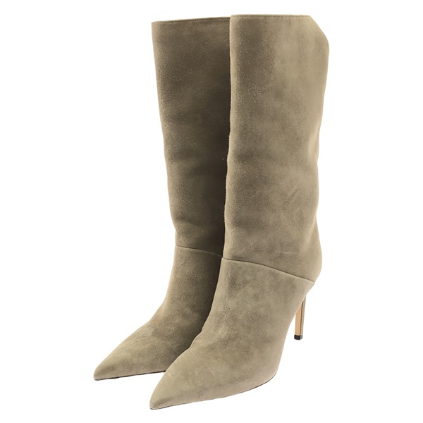 37　JIMMY CHOO　ジミーチュウ　グレージュ　スエード　わずかな擦れのみ ジミーチュウ(JIMMY CHOO)ジミーチュウ BEREN 85 スエードブーツ