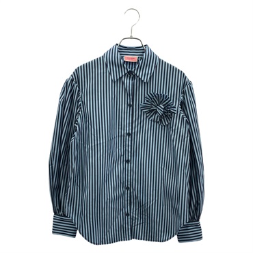 ケイトスペード K9740 シャツ ライトブルー ネイビー ストライプ 長袖シャツ 衣料品 トップス レディース